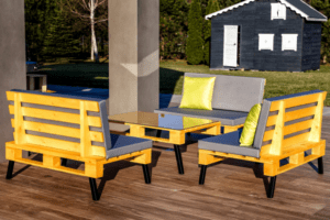 Zestaw mebli z palet PRIMA - 3 kanapy + stolik