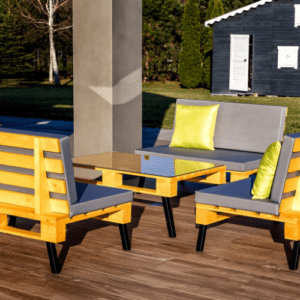 Zestaw mebli z palet PRIMA - 3 kanapy + stolik