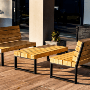 Zestaw mebli ogrodowych Loft - 2 Ławki + Stolik