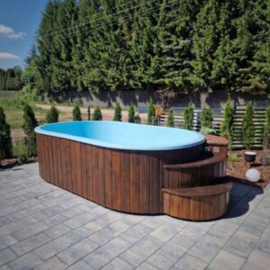 Basen ogrodowy wolnostojący 420x210x100 cm owalny – OWAL